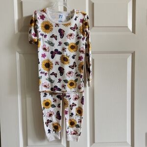 Sunflower and Butterfly Kids Pajama Set